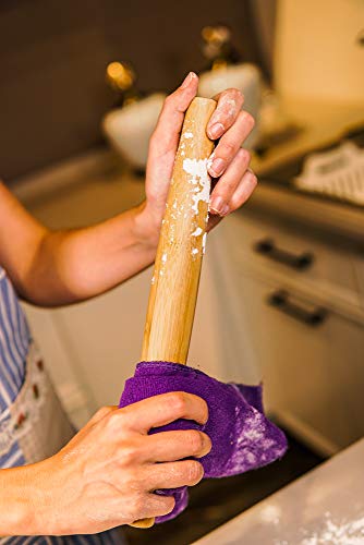 Image of French Rolling Pins Bamboo Wooden Rolling Pin for Baking Pizza Dough, Pie & Cookie