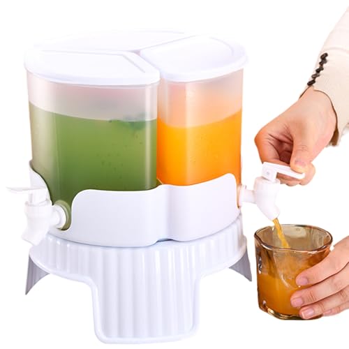 Dispensador de líquidos para frigorífico para bebidas, jarra de bebidas a prueba de fugas, recipiente de té de de gran capacidad, portátil para fiestas, reuniones familiares, eventos al aire
