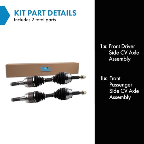 Image of TRQ Front Driver and Passenger Side CV Axle Assembly Set Compatible with 2016-2022 Nissan Titan XD 4WD