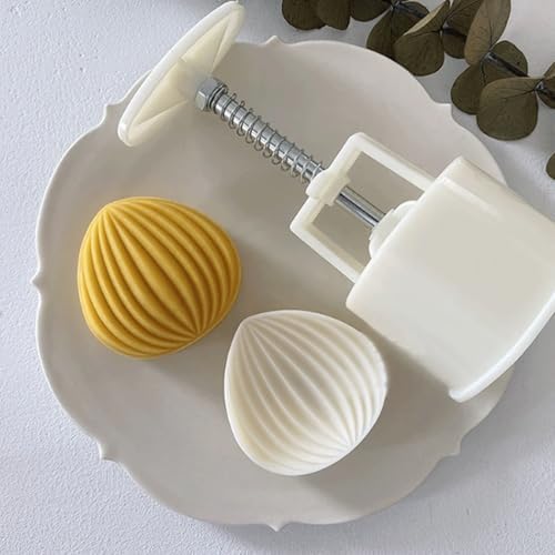 Cute Chestnut Mooncake Mold Set - Chinese Pastry Mold with 1 Hand Press Mold & 2 Stamps for DIY Mooncakes, Ideal Cookie Stamps for Baking Lovers