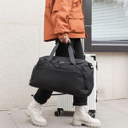 Image of CAVALO - Be Unique Travelling Bags for Luggage Muti- Pocket Sports Duffle Bags for Men and Women with Wet Pocket & Shoe Compartment Weekender Overnight Gym Bags for Women (Black)