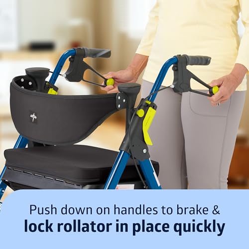 image for Medline Premium Empower Folding Mobility Rollator Walker with Memory F