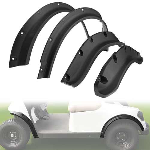 Fender Flares for EZGO RXV Valor 2025 - Combined Front Rear Mud Guards Flaps Kit with Hardware, Durable Injection Molded Plastic Protection for Standard Unmodified Golf Cart Accessories 4PCS