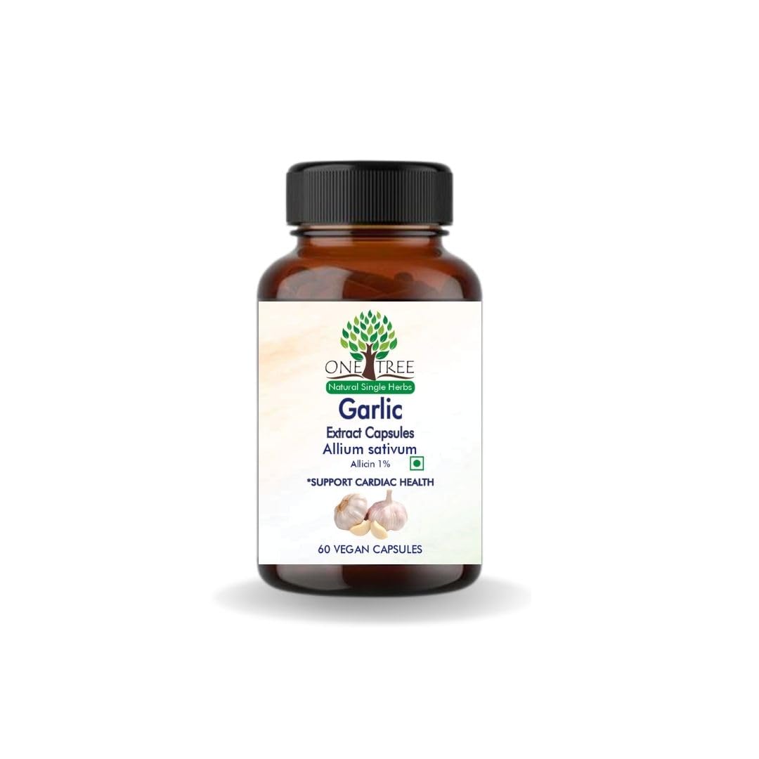 One Tree by Herbal Homes Garlic 500mg Extract- 60 Vegan Capsule