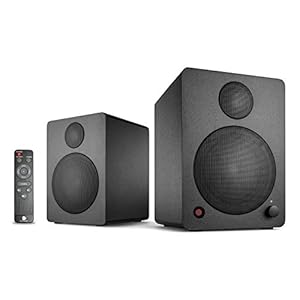 wavemaster CUBE MINI NEO black – luidsprekersysteem (36 watt) met bluetooth streaming, digitale aansluiting en IR-afstandsbediening, actieve boxen, gebruik voor TV/Tablet / zwart (66370)