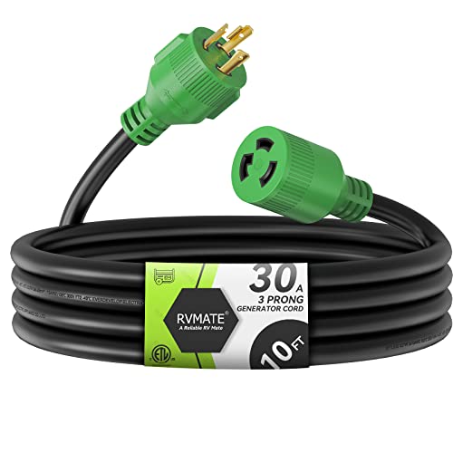 RVMATE 3 Prong 30 Amp Generator Extension Cord 10 Feet