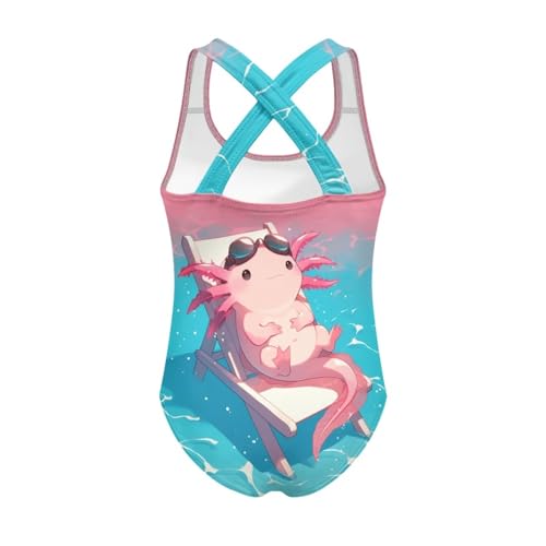 Image of Girls Swimsuit Criss Cross Back 1-Piece Summer Beach Swiwmear