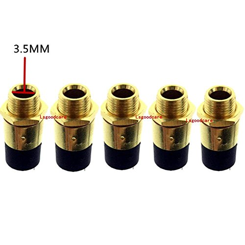 Conectores de panel estéreo de 3.5mm chapados en oro, pack 10 miniatura 3