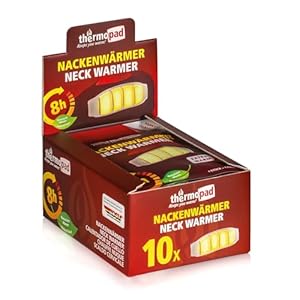 THERMOPAD Nackenwärmer – DAS ORIGINAL: 10x Wärmepflaster für 8 Stunden Wärme I Sofort einsatzbereite Wärmeauflage mit extra warmen Heatpads – Heizkissen als Schulterwärmer oder Nierenwärmer