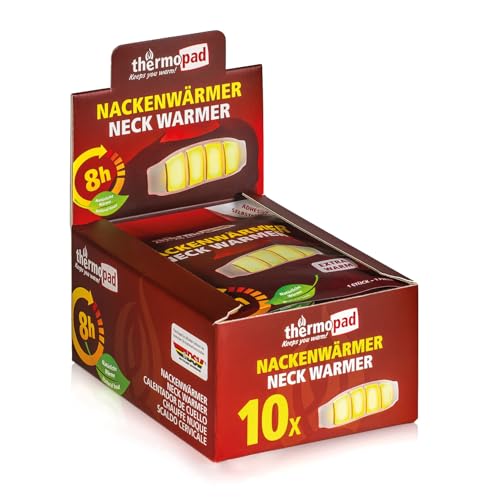 THERMOPAD Nackenwärmer DAS ORIGINAL: 10x Wärmepflaster für 8 Stunden Wärme I Sofort einsatzbereite Wärmeauflage mit extra warmen Heatpads Heizkissen als Schulterwärmer oder Nierenwärmer