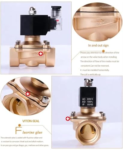 Électrovanne en laiton robuste 1-1/4 NPT 220V pour une gestion durable et sécurisée des fluides - 6