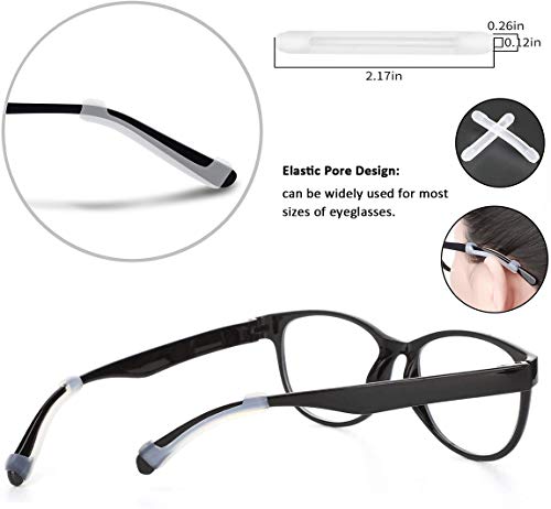 Silicone Eyeglasses Temple Tips Sleeve Retainer, PTSLKHN Anti-Slip Elastic Comfort Glasses Retainers For Glasses, Sunglasses, Reading Glasses (5 pairs –Clear) - Thumbnail 2