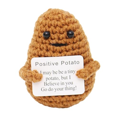 Biglumin Positive Potato Dolls Patata de Felpa Regalo Inusual Personalizado Patata de Punto Humorístico y Motivador Divertido Gadget útil, Idea de Regalo para Hombres, Mujeres, Parejas y Adolescentes