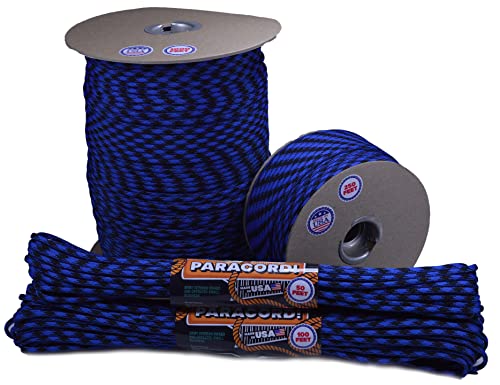 Bored Paracord - 1', 10', 25', 50', 100' Hanks & 250', 1000' Spools of Parachute 550 Cord Type III 7 Strand Paracord Well Over 300 Colors - Bruiser - 100 Feet