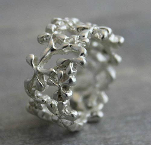 Bague Fleur Large Argent 925 anti irritation bague confortable 54