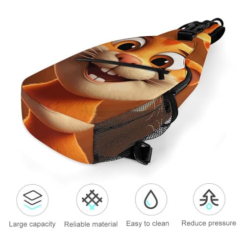 Bolso Crossbody Cartoon Cat Casual para Hombre y Mujer miniatura 5