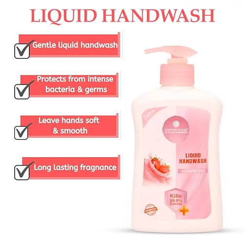 Image of Liquid Handwash - 250ml, Germ Protection and Antibacterial Strawberry Hand Wash, Soft on Hands with Refreshing Fragrance, Suitable for All Skin Types, Ideal for Daily Use