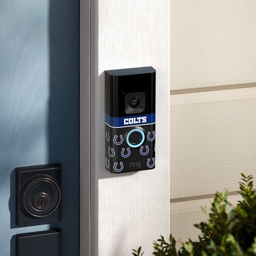 Image of All-New Limited Edition, Official NFL Faceplate for Ring Doorbells - Video Doorbell 3, Video Doorbell 3 Plus, Video Doorbell 4, Battery Doorbell Plus, and Battery Doorbell Pro | Indianapolis Colts