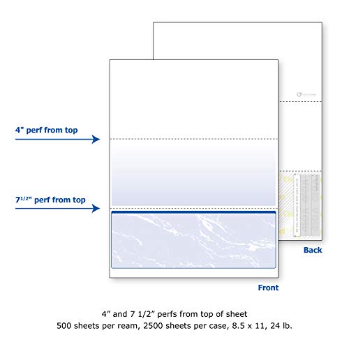 DocuGard Standard Blue Marble Bottom Check, 24 lb, 8.5 x 11 Inches, 2500 Sheets (04517C) - Thumbnail 3