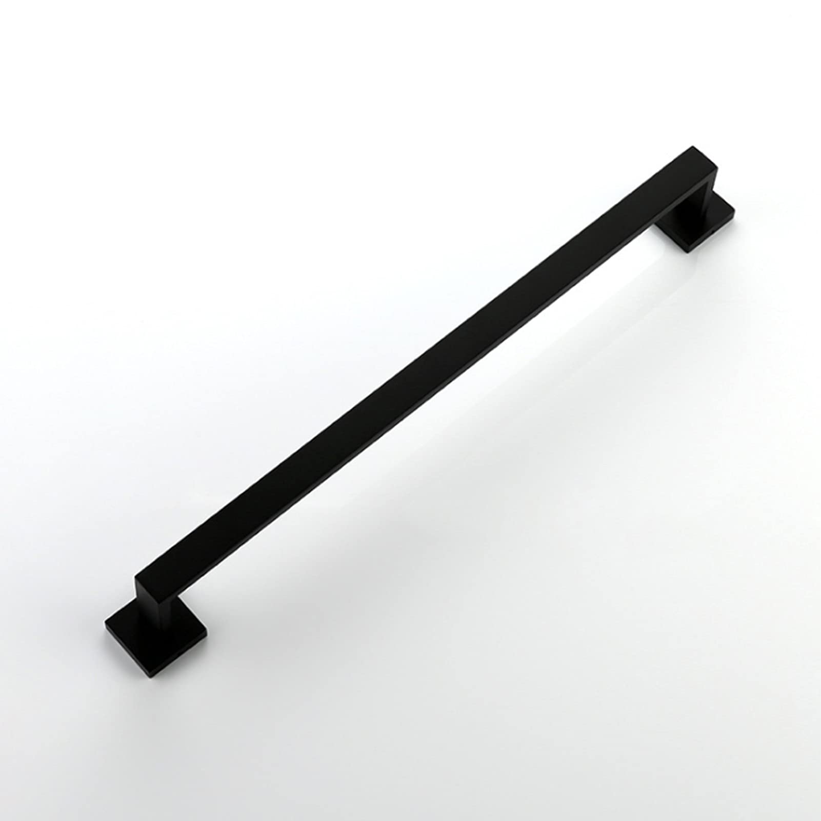 Percha de Toalla montada en la Pared de la Barra de la Barra de una Sola Toalla para el baño o la Cocina, el Soporte de la Toalla del diseño Cuadrado de Acero Inoxidable de 304, 40cm/50cm/60cm, Negro