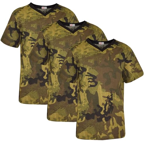 Image of A2Z 4 Kids Girls Boys Basic Pack of 3 T-Shirt Back to School Short Sleeve - Basic T Shirt 3 Pack Camo Green 9-10
