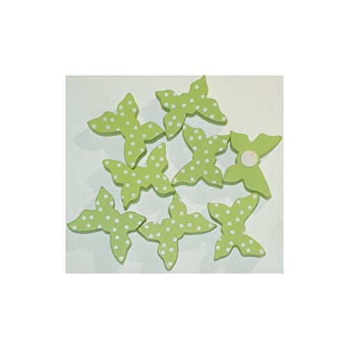 Générique 6 Papillons Bois Vert Anis