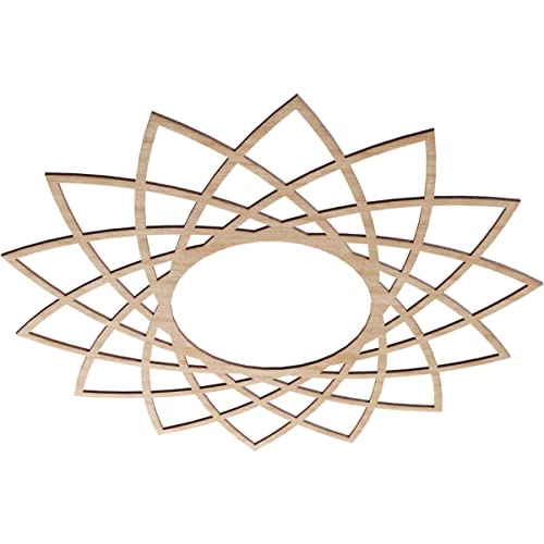 Image of Ekena Millwork 34 inchOD x 13 1 /8 inchID x 1 /4 inchT Eleanor Wood Fretwork Pierced Ceiling Medallion, Alder