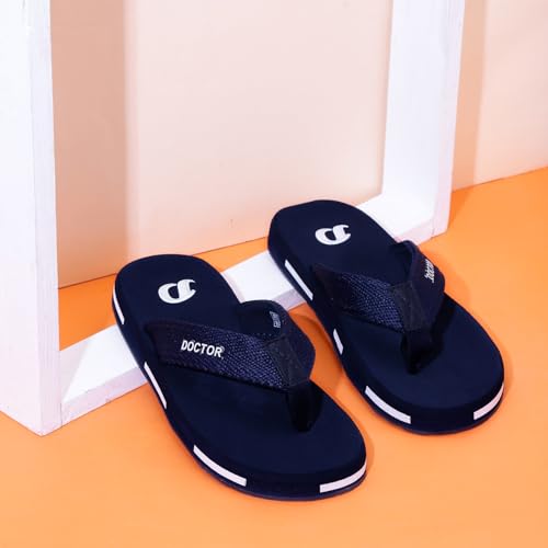 Image of DOCTOR EXTRA SOFT Men's Classic TPR Slippers with Cushion FootBed for Adult| Comfortabl &Light Weight|Stylish & Anti-Skid|Orthopedic Casual Durable Waterproof Everyday Dr.Flip Flops Gents & Boys D-35