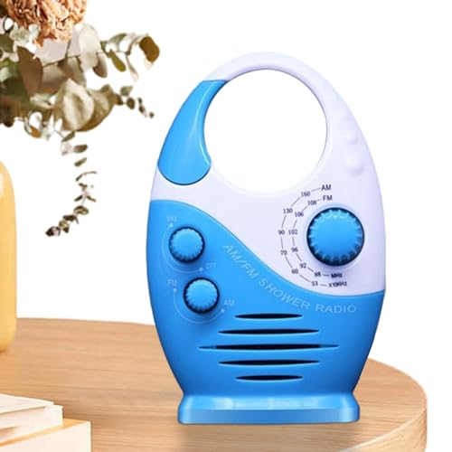 Radio de Ducha - Radio FM Portátil Resistente Al Agua | Radio portátil, Altavoz Ligero para Ducha, baño, Exterior, Playa y