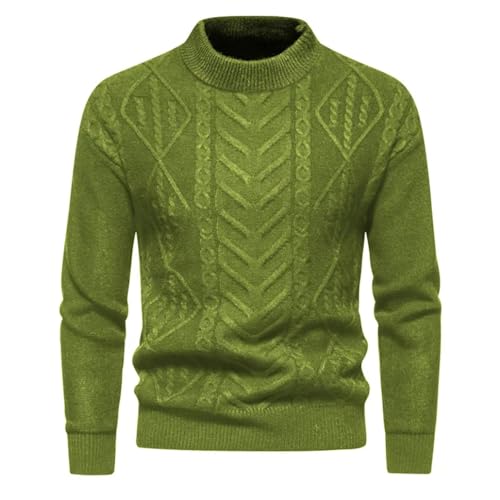 Men's Half High Neck Sweater Warm Knitwear Thickened and Warm Pullover Knit Sweater C 3XL