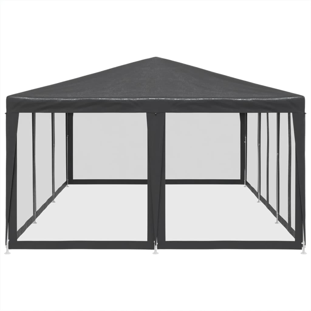 Carpa para Fiestas 10 Paredes de Malla HDPE Gris Antracita 6x4m