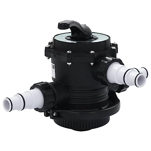 Benicabaly Simplify Pool Maintenance with Top Mount Multiport Valve, 6 Functions, Compatible with 1.5 Inch Fittings, Black