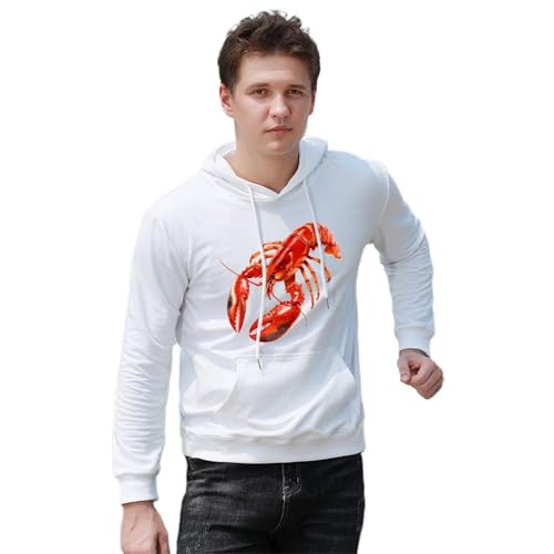 Red Lobster Unisex Casual Hoodies Long Sleeve Lightweight Pullover Tops Loose Sweatshirt with Pocket4
