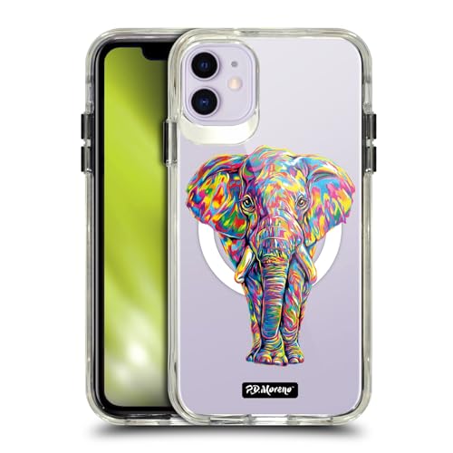 Coque iPhone 11 antichoc militaire compatible MagSafe motif éléphant gothique