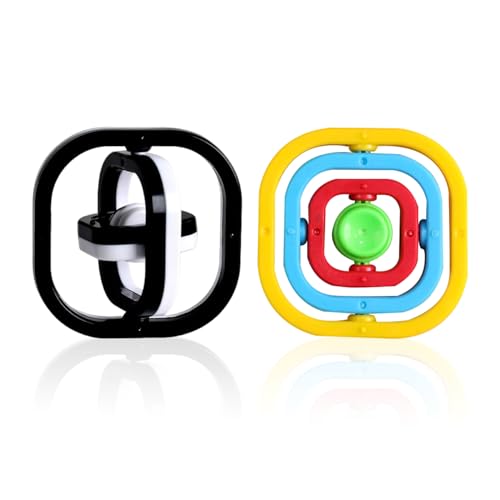 2 Stück Flip-Spielzeug, Fingerspitzenspielzeug Für Kinder, Schwarz-Weißes 3D-Spielzeug Für Erwachsene, Dekompressionsspielzeug, Rotierendes Dekompressionsspielzeug