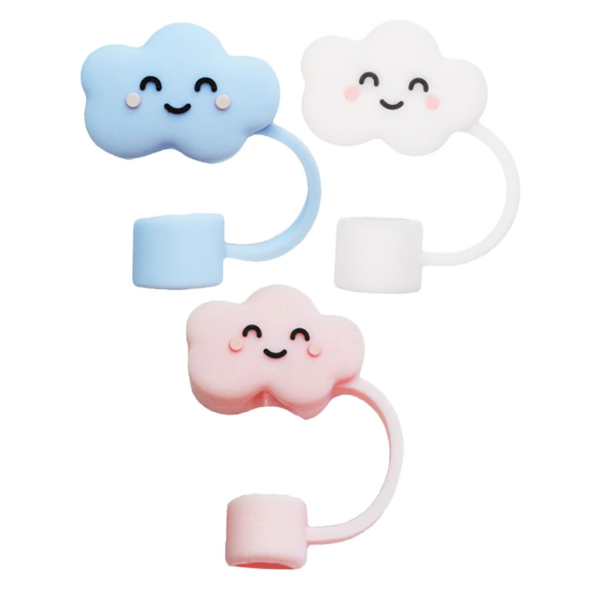 Cabilock Practical Silicone Straw Tip Cap Cloud Straw Cover Cute Straw Stopper Reusable Straws Accessory
