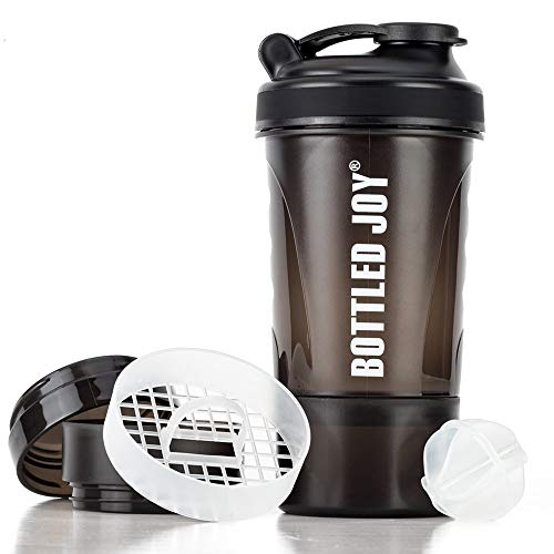 BOTTLED JOY Sport Water Bottle 600ml BPA Free Eco-Friendly Plastic Drink for Outdoor Sports Like Cycling Camping Hiking Gym and Yoga (Black)