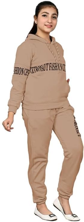 ORIEX THE ORIGINAL FASHION Girls/Women Printed Tracksuit-92 Light Peach Small 1