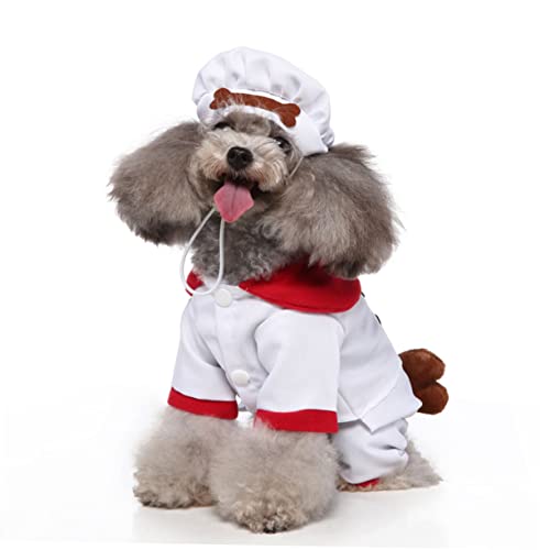 Disfraz para perro talla M color blanco UKCOCO miniatura 3