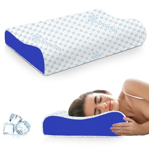 Image of AYKA Cooling Cervical Memory Foam Pillow for Neck & Shoulder Pain Relief | Orthopedic Contour Pillow for Sleeping & Spinal Alignment | Ergonomic Support | 2-Year Warranty (Set of 1)