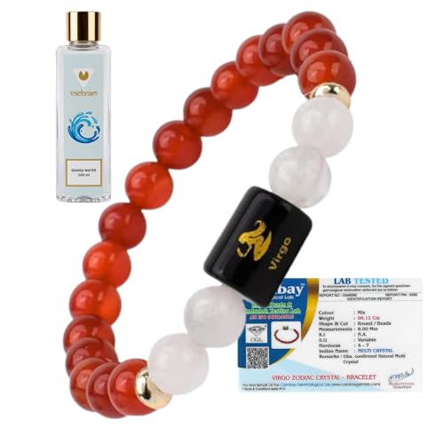 Zodiac Sign Rashi Bracelet for Men & Women | Original Certified Natural Healing Crystal Stone | Stylish Beaded Hand Jewellery
