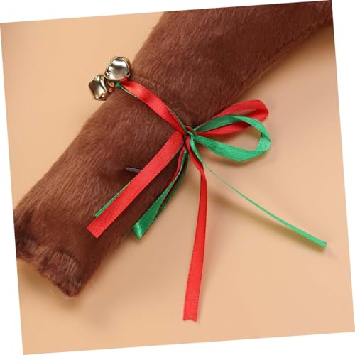 Adornos para coche navideños kit de decoración de reno con cuernos marrones 3