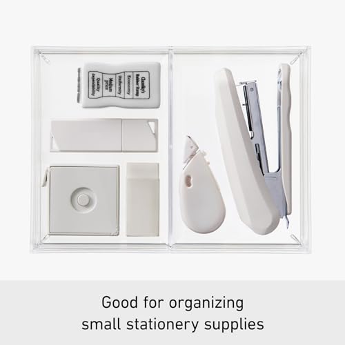 Image of Like-it | MX-T12 | System Tray | Stackable Organizer | Drawer Organizer | A6 | 2 Divide |4.53 inch x 6.06 inch x 1.18 inch | Clear |