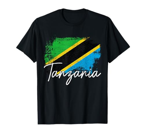 Tanzania Bandiera Vintage Tanzanian Pride Roots Maglietta