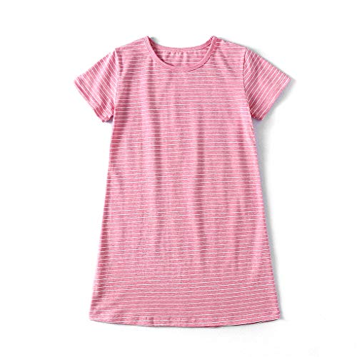 Girl's Stripes Nightgowns Cotton Sleep Shirts Sleepwear Princess Nightdress2