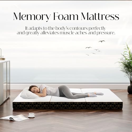 Image of GEMBED Tri Folding Mattress Full Size - 4Inch Foldable Floor Sofa Bed
