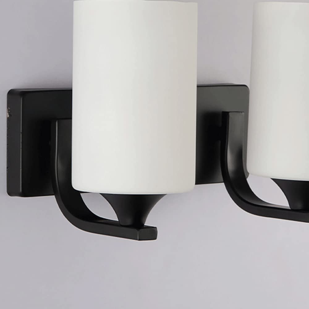 Aplique de Pared Industrial de 2 Luces, lámpara de Soporte de Metal Negro con Pantalla de Vidrio cilíndrica, iluminación Decorativa rústica Antigua E27, lámparas Sencillas Estilo l