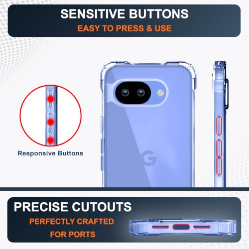 Image of CEDO Cover for Google Pixel 10a (5G) | Camera Protection Shockproof Bumper-Edge | 360 Degree Protection Acrylic Crystal Clear TPU+PC | Transparent Back Case Backcover (Transparent)