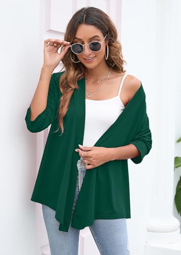 Image of Heymoments Women's Lightweight Open Front Cardigans 3 /4 Sleeve Casual Soft Drape Fall Cardigan S-2XL