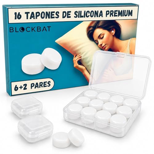 16 Tapones Oidos Ruido Dormir de Silicona + 3 Estuches | Reutilizables Anti Ronquidos Natación | Pack Completo ear plugs | tapones para dormir sin ruido | Estudiar Moto Festival.